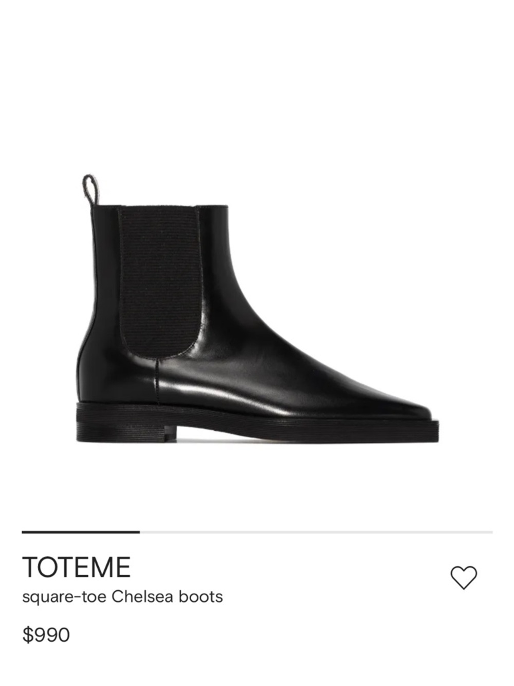 Toteme Square Toe Chelsea Boot